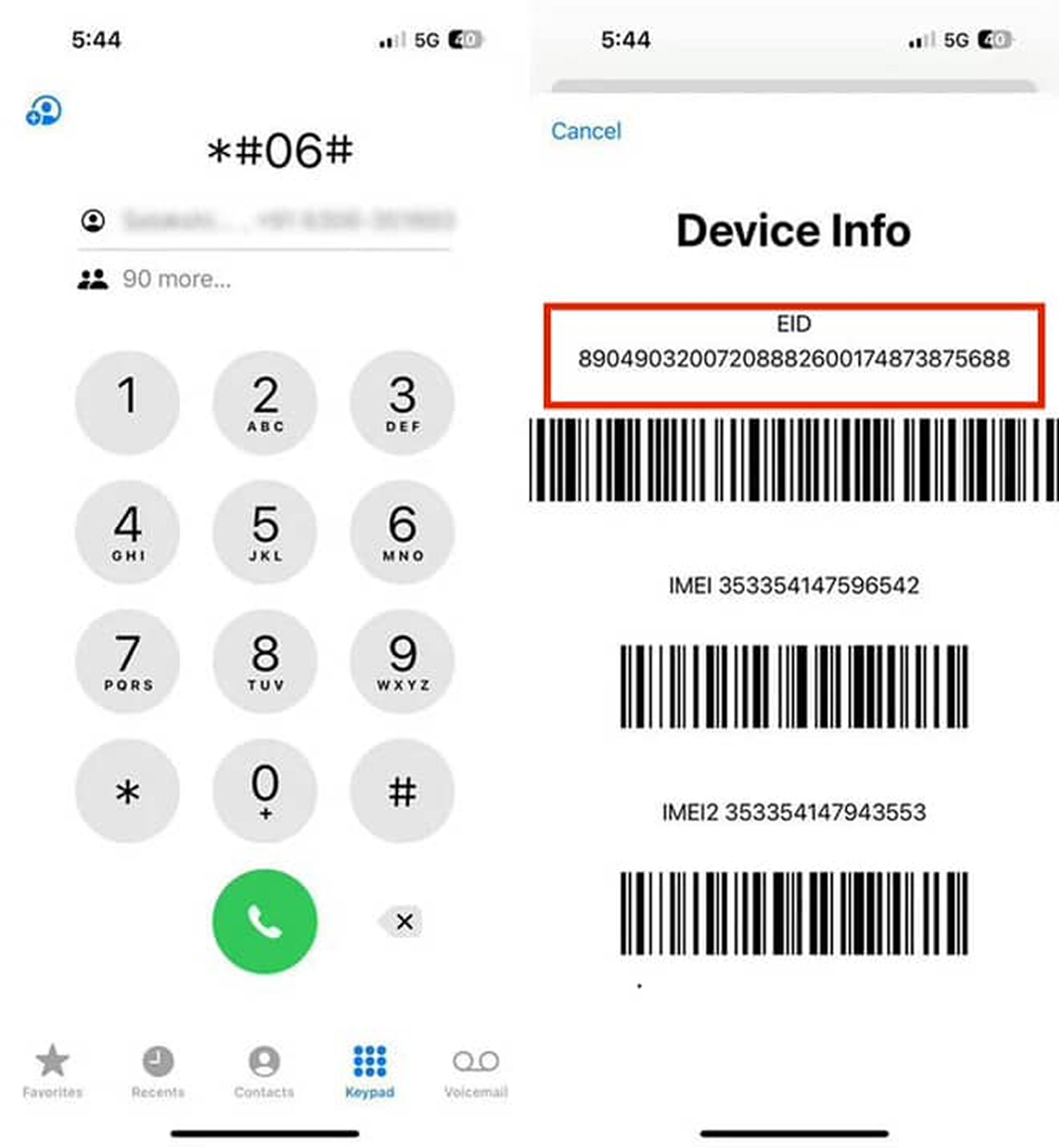 Compatibilité eSIM